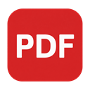 Botón rojo con el símbolo PDF de MediOffice